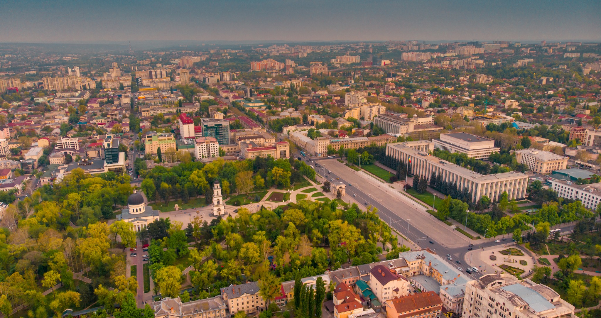 Chisinau Triumphal Arch and Government building in central Chisinau, Moldova, 2019; Shutterstock ID 1427419226; NP: Chisinau Office